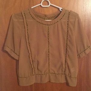 Sheer top with lace pattern
